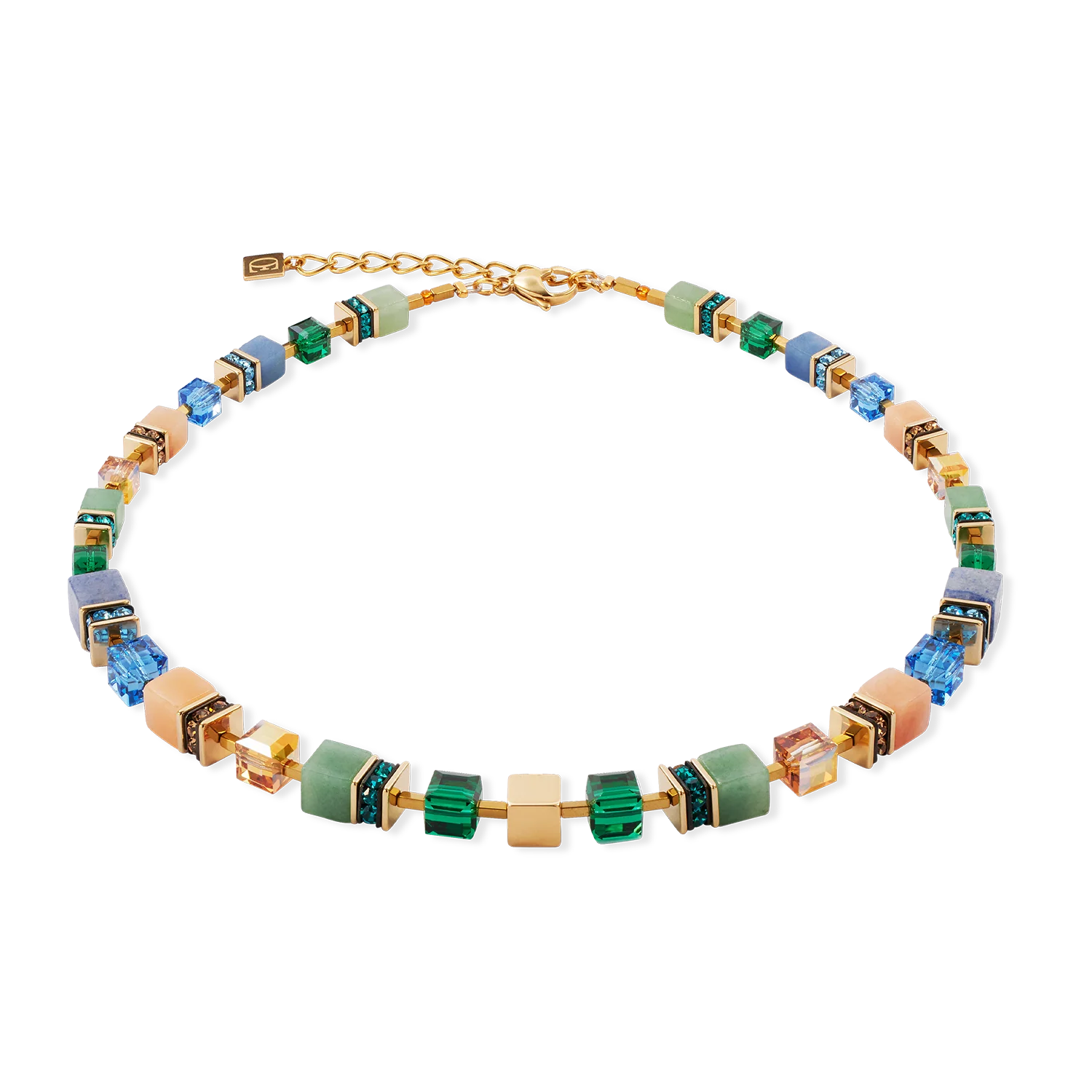 Coeur De Lion GeoCUBE® Precious Statement Gold-Spring Necklace