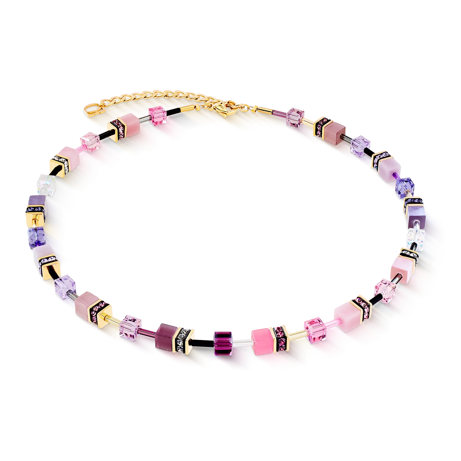 Coeur De Lion GeoCUBE® Iconic Pink-Lilac Necklace