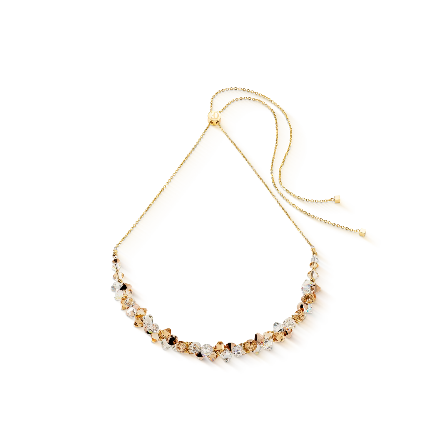 Coeur De Lion Dancing Crystals Gold-Beige Necklace