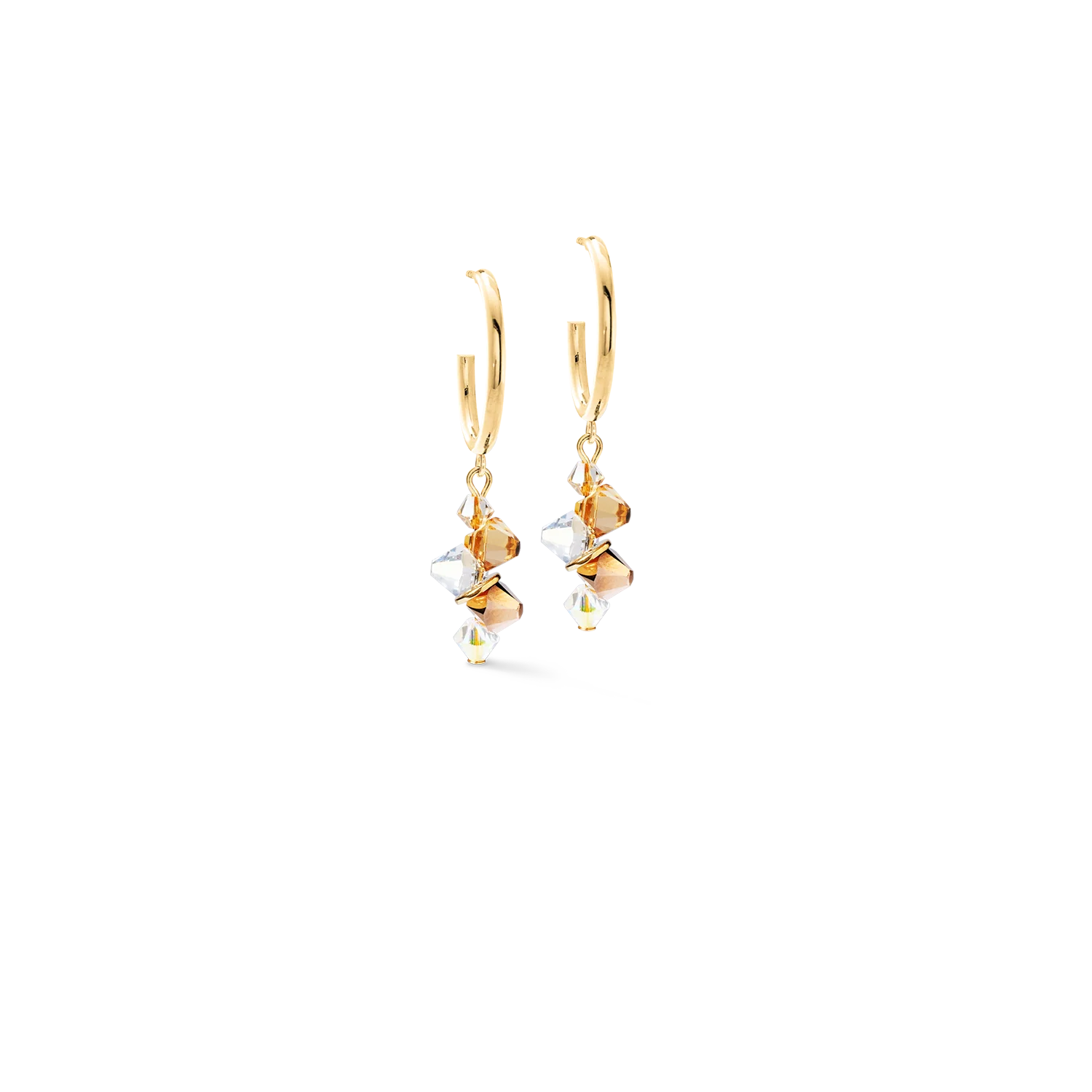 Coeur De Lion Dancing Crystals Gold-Beige Earrings