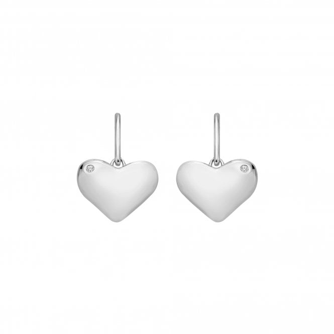 Heart-shaped earrings on a white background