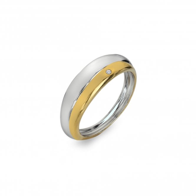Two-tone gold and silver ring on a white background