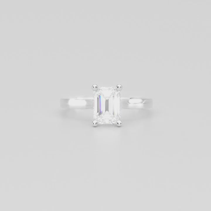 0.50ct Emerald Cut Diamond Solitaire Ring video