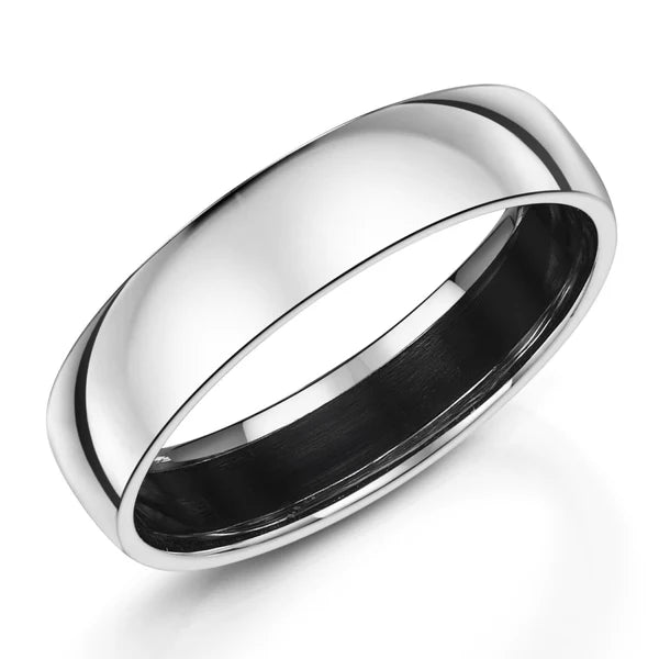Men's Zedd ZR315/9W 9ct White Gold Ring with Black Zirconium Inlay – 5mm